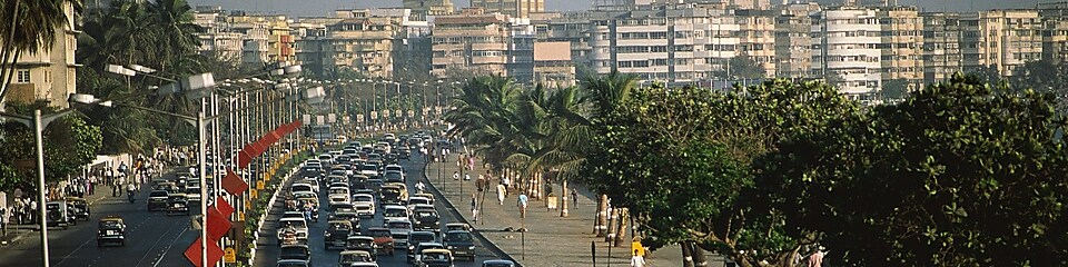 Tắc đường ở Marine Drive tại Bombay, Ấn Độ